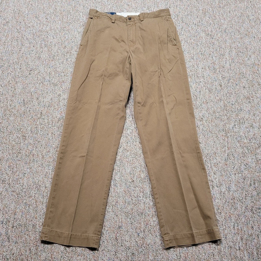 Polo Ralph Lauren Preston Pant Mens 32x32 Tan Chino Classic Casual Cotton